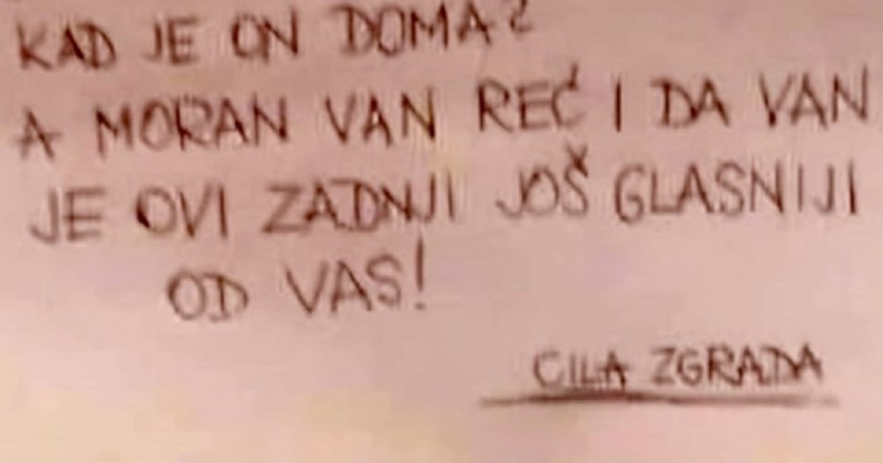 Cijelu zgradu budila je noćnim aktivnostima, a onda su joj susjedi napisali poruku. Hit je!