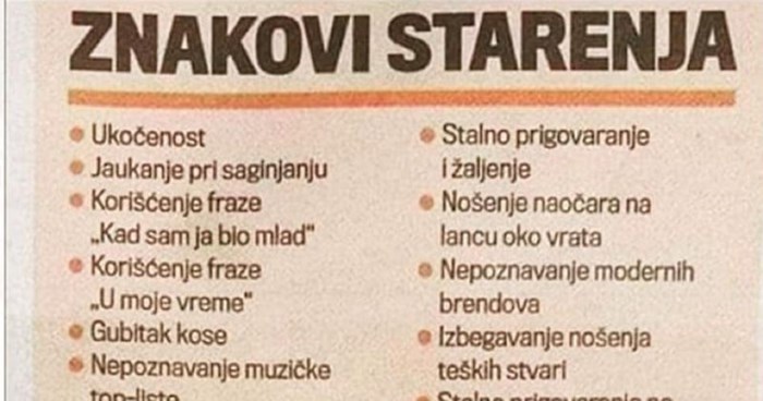 Netko je napravio listu znakova koji vam otkrivaju jeste li ostarjeli, popis je apsolutni hit!