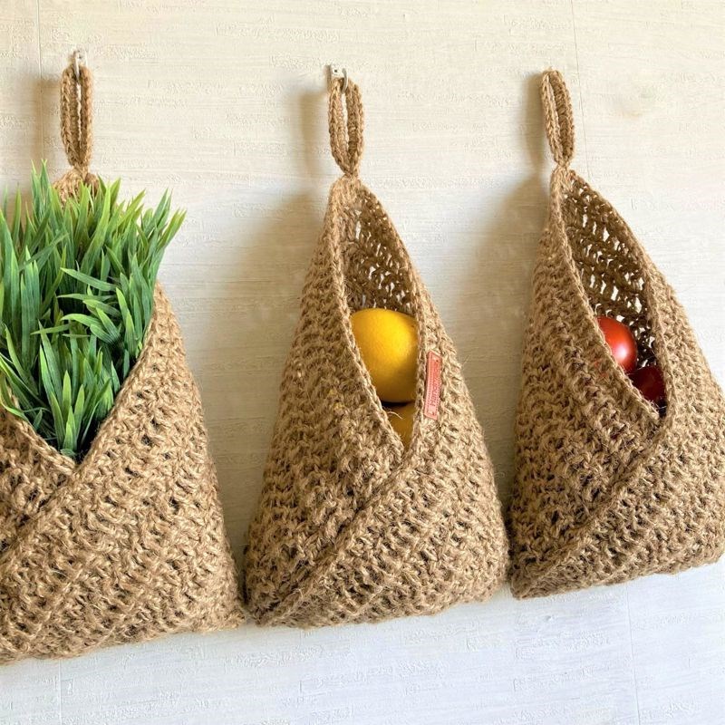 "Moje nove kuhinjske košare — heklala sam ih od prirodne jute."