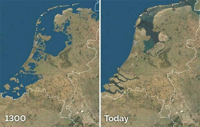 Nizozemsko kopno nekad i danas
