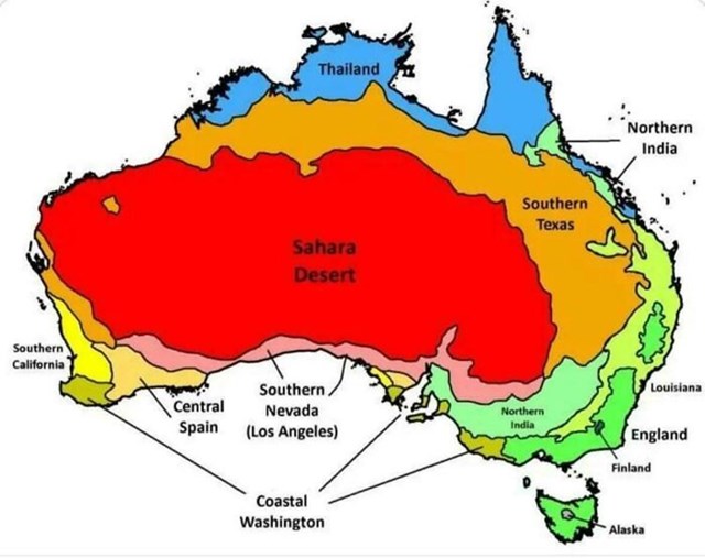 Klima Australije u usporedbi sa svijetom