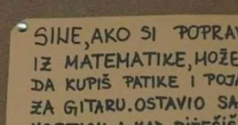Tata je ostavio poruku za sina i otkrio mu pin svoje kartice, ali na način koji će teško dešifrirati