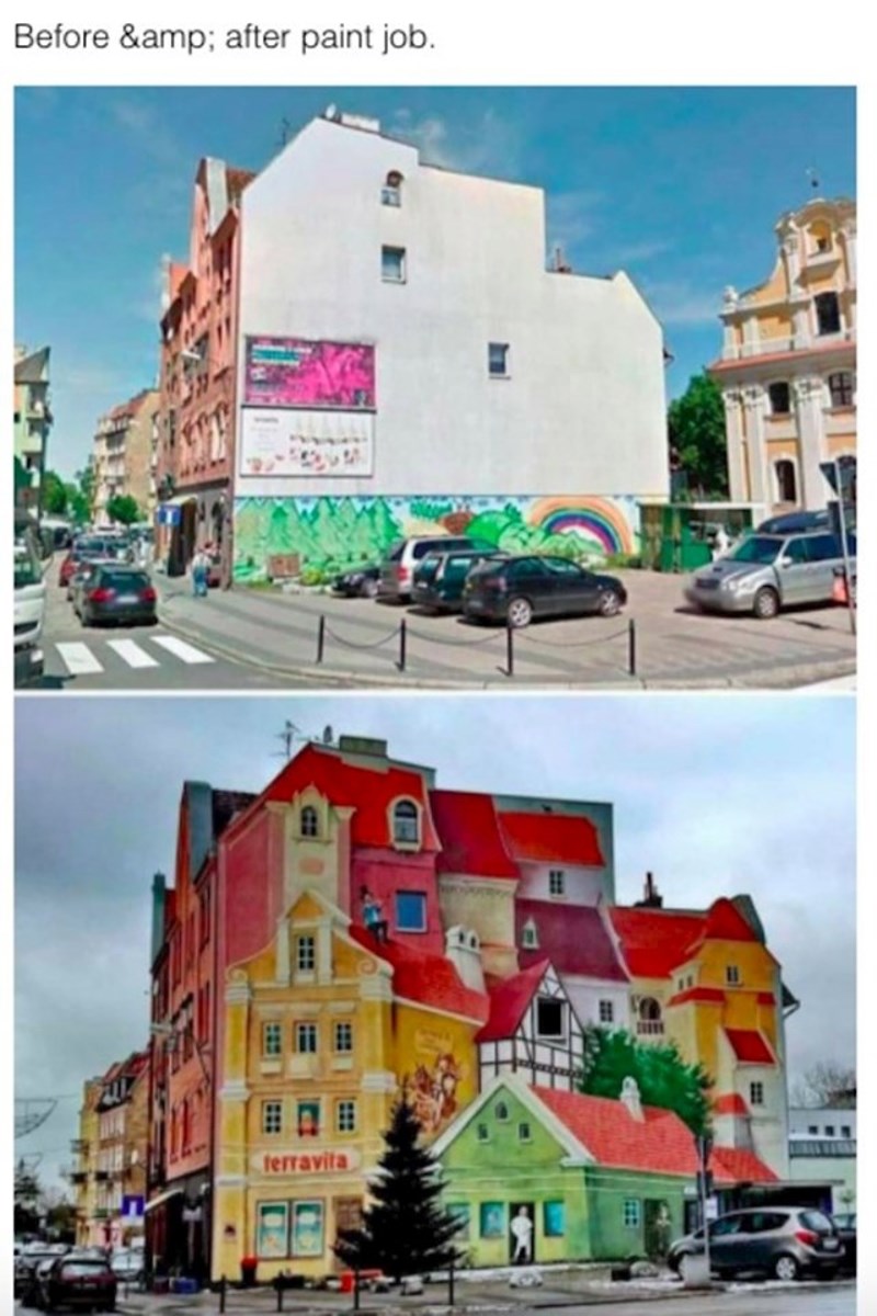 Prije i poslije bojenja fasade, genijalno je