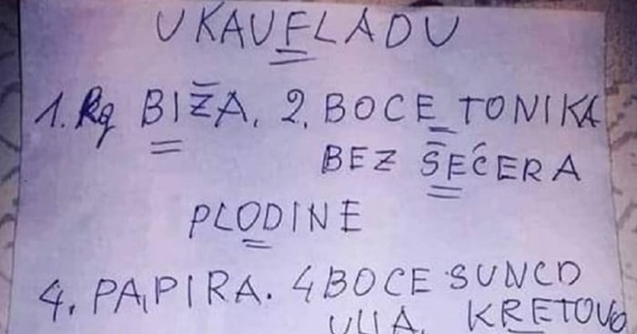 Popis za kupnju jedne bake razdragao je društvene mreže, a i vama će razvući osmijeh preko lica