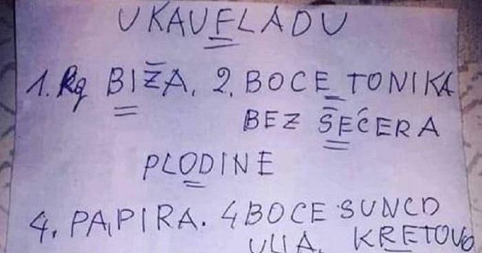 Popis za kupnju jedne bake razdragao je društvene mreže, a i vama će razvući osmijeh preko lica