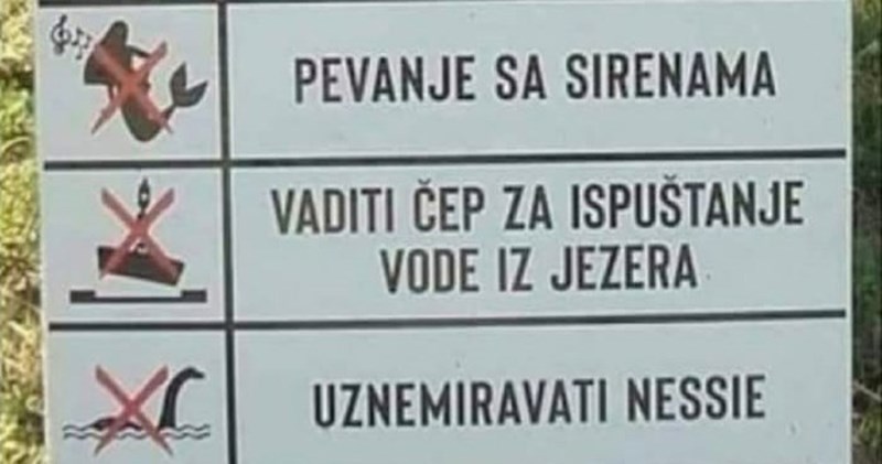 Znak zabrane na Panonskim jezerima u Tuzli hit je u regiji zbog urnebesnih pravila, morate vidjeti