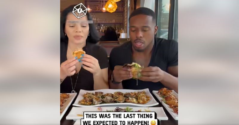 Par se snimao dok je jeo u restoranu, a onda je kamera uhvatila najbizarniju nesreću ikad