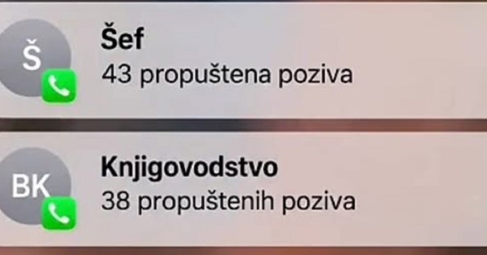 Morate vidjeti ovaj screenshot: 81 propušten poziv u 15 minuta, a razlog je čisti urnebes!