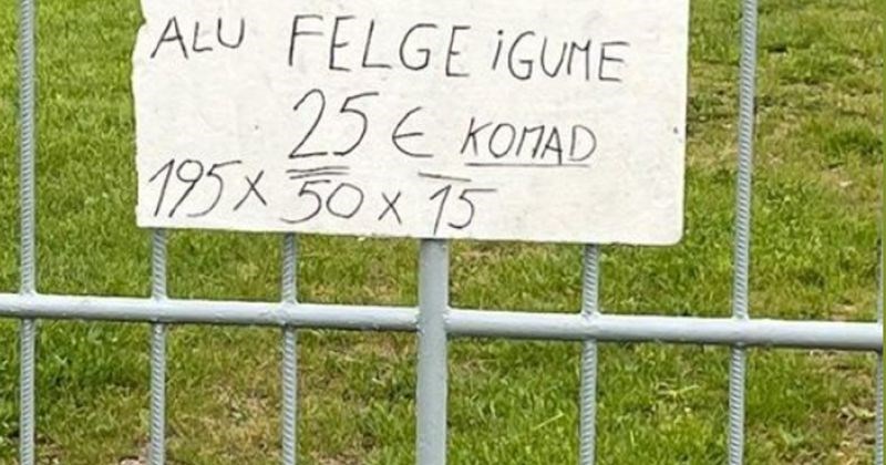 Netko je na ogradu dvorišta postavio oglas za prodaju guma, svi se smiju bizarnim greškama