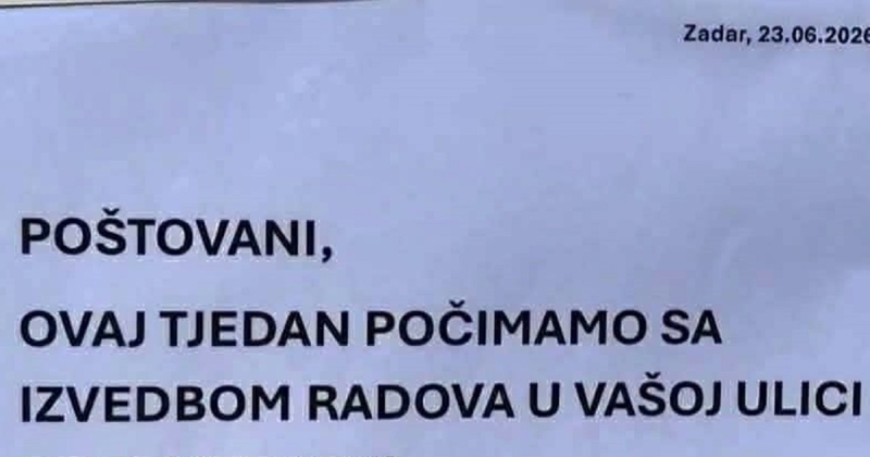 Obavijest Zadranima o izvođenju radova šokirala je FB, za sve je kriva riječ koja se potkrala autoru