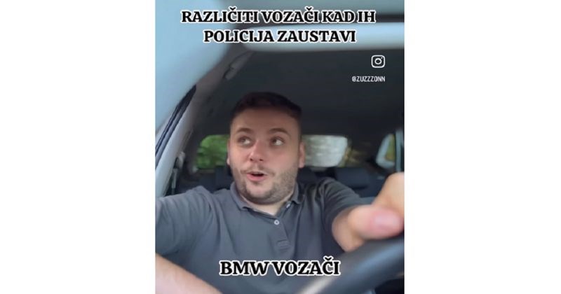 Urnebesni video prikazuje kako se ponašaju vozači različitih auta kad ih zaustavi policija, hit je