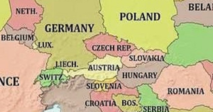 Mapa prikazuje kako bi izgledala Europa kada bi se razina mora smanjila za 1 km, zanimljiva je