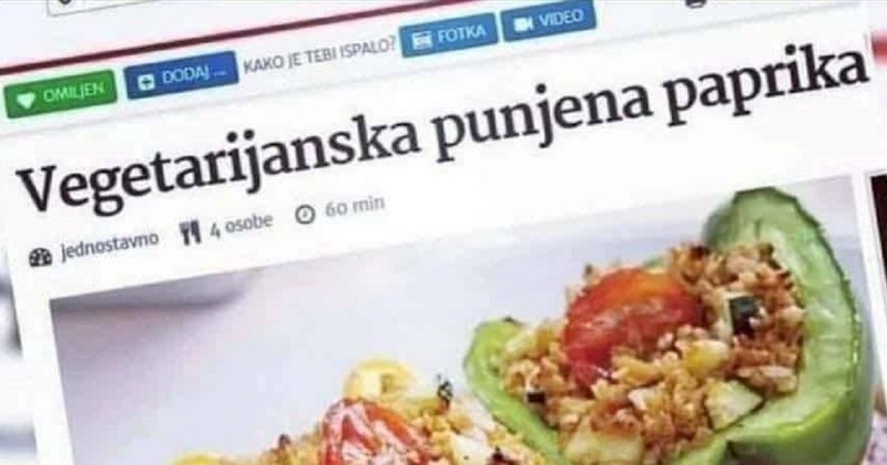 Žena je doradila recept za vegetarijanske punjene paprike, njen savjet nasmijao je čitavu regiju
