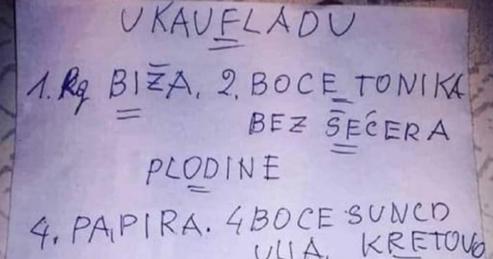 Popis za kupnju jedne bake razdragao je društvene mreže, a i vama će razvući osmijeh preko lica