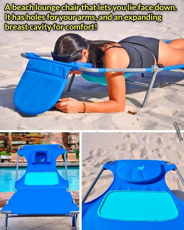 Znači postoji udobna ležaljka za plažu? Ovo je otkriće! Samo bismo trebali i malo mekši dio za trbuh 🤣