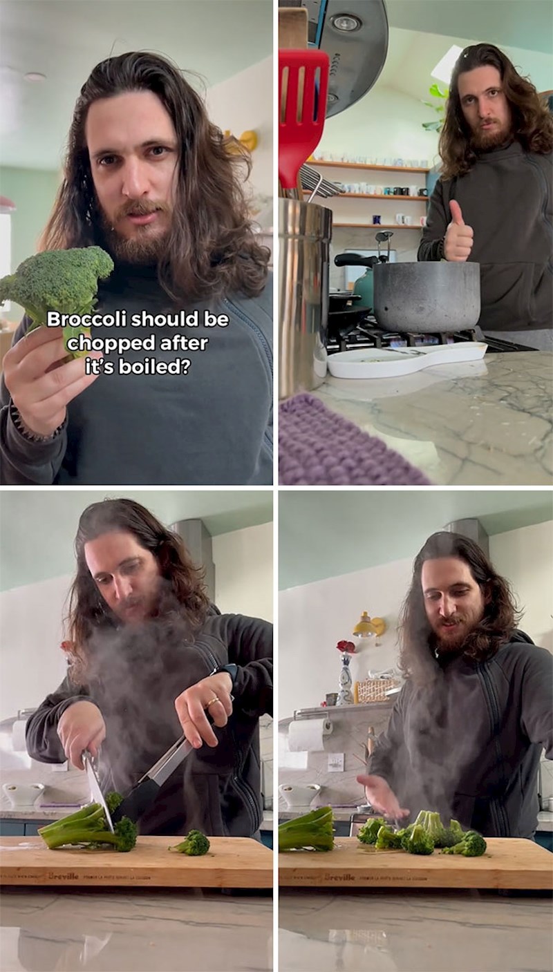 Brokula se reže kada je skuhana