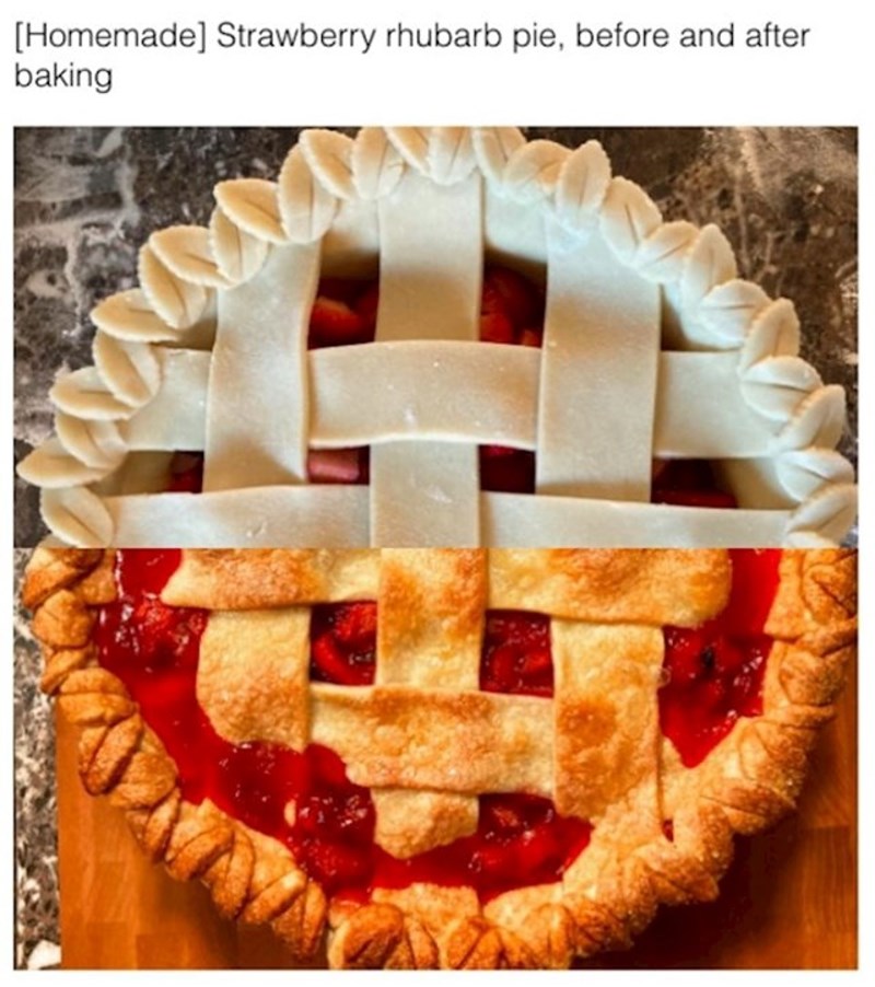 Pita od jagoda prije i poslije pečenja