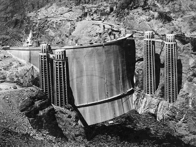 Rijetko viđen stražnji dio Hooverove brane, 1936.