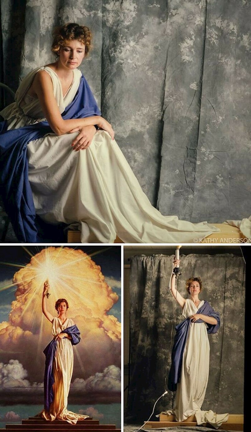 Jenny Joseph kao model za logo Columbia Pictures, 1992. Nikad prije nije bila model i nikad više
