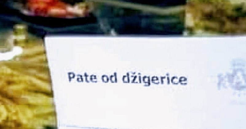 Prijevod jela fotkan u ponudi hotelskog švedskog stola jednostavno je savršeno promašen, hit je!