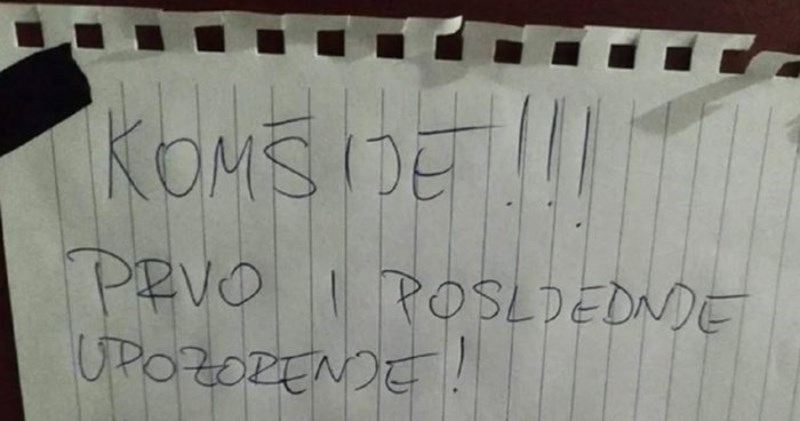 Upozorenje susjedima fotkano u Đakovu širi se Instagramom, situacija je brzo eskalirala :D