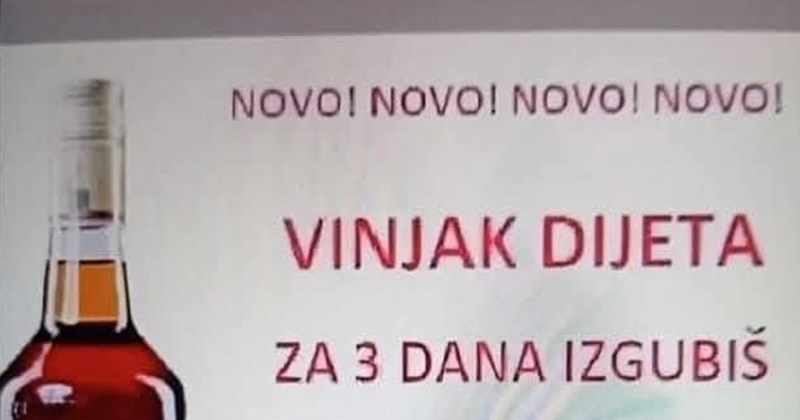 Oglas na Fejsu prikazuje prednosti dijete s vinjakom, ekipa je oduševljena forom
