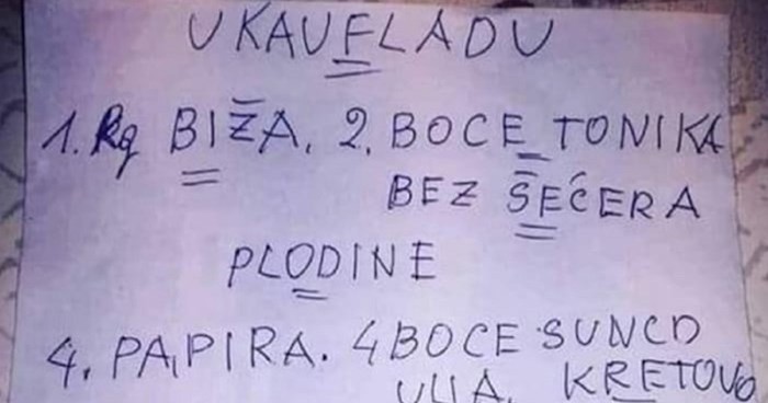 Popis za kupnju jedne bake razdragao je društvene mreže, a i vama će razvući osmijeh preko lica