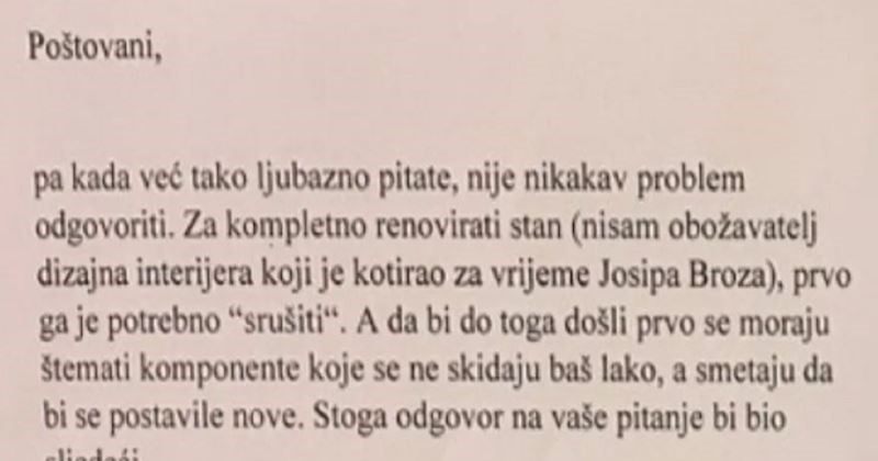 Tipu su smetali građevinski radovi kod susjeda pa je susjed napisao podužu obavijest, fotka je hit