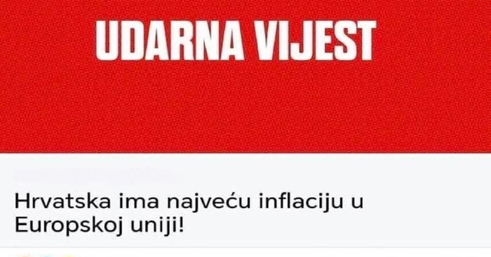 Komentar na vijest da imamo najveću stopu inflacije u Europi brzinom munje širi se RH, hit je