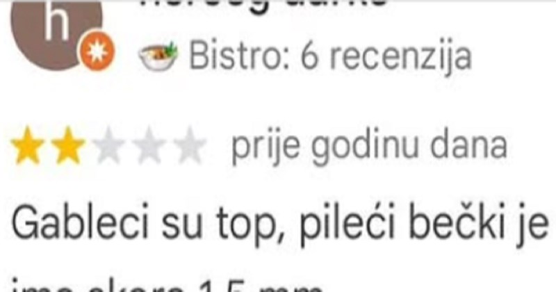 Recenzija jednog bistroa hit je na IG-u, za sve je zaslužan detalj na slici koju je autor priložio