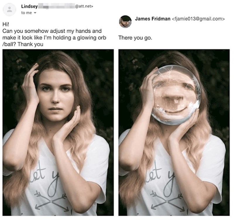 Možeš li mi namjestiti ruke da izgleda kao da drže kuglu?