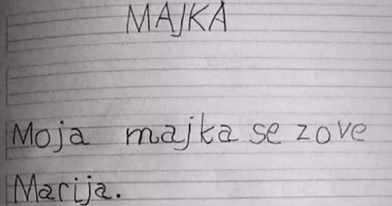 Dijete u sastavu na temu "Majka" otkrilo malo previše, plakat ćete od smijeha na ovaj domaći uradak