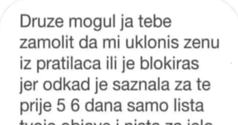 Tip se obratio najdražem influenceru svoje žene s urnebesnom molbom, dopisivanje je hitčina