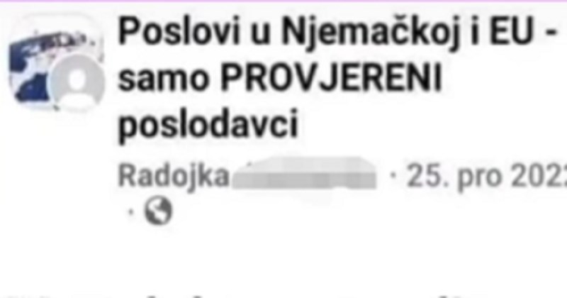 Preko FB grupe je tražila posao dadilje u Njemačkoj, zbog nekoliko detalja sad je hit u regiji