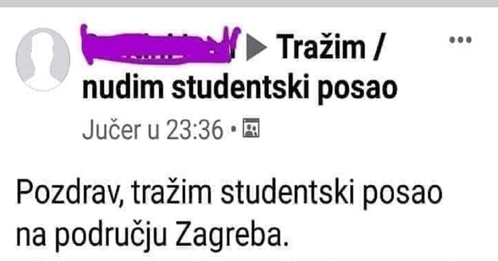 Student traži posao u Zagrebu, oglas je odmah postao hit zbog nekoliko detalja