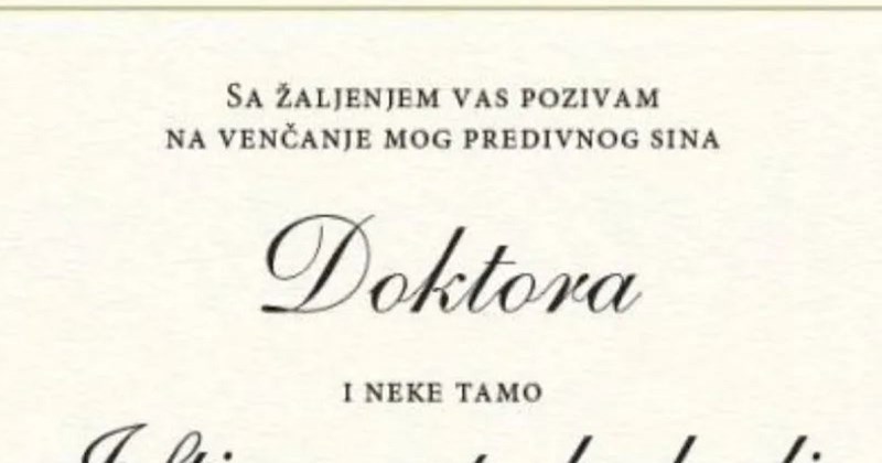 Mama mladoženje svojoj strani svatova sastavila je posebnu pozivnicu za svadbu, morate vidjeti