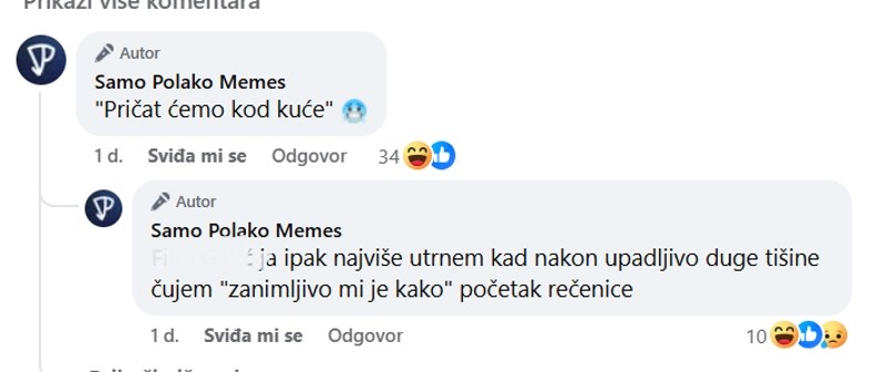 Dečki u komentarima su se odmah nadovezali na traumatične rečenice koje slijede nakon ovog "the pogleda"