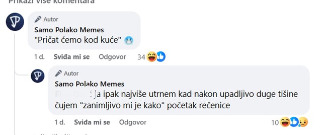 Dečki u komentarima su se odmah nadovezali na traumatične rečenice koje slijede nakon ovog "the pogleda"