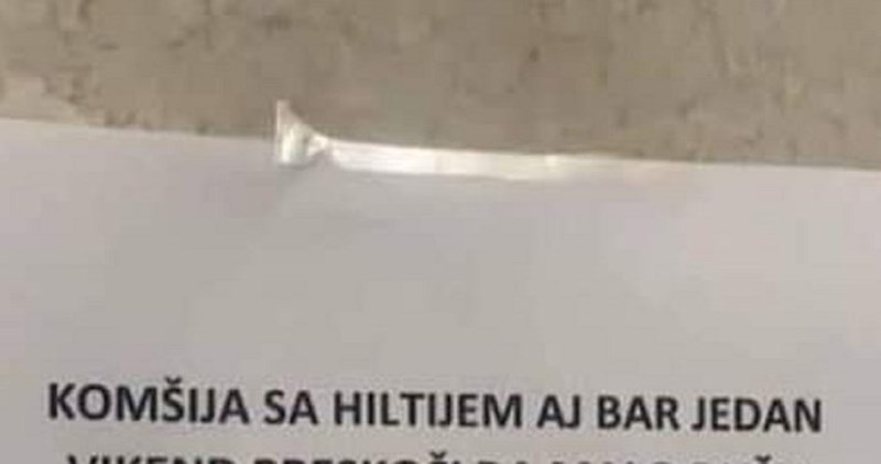Tip je preuređivao stan i bučio pa su mu susjedi ostavili dobronamjernu, ali urnebesnu molbu. Hit je