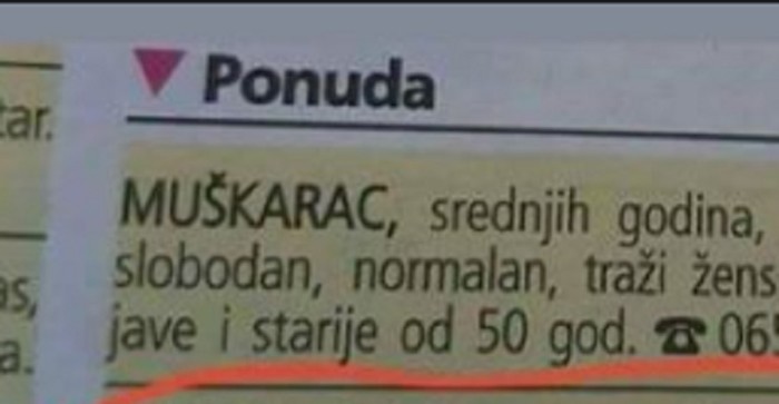 U oglasima za upoznavanje netko je ugledao ovaj biser, fora se proširila regijom brzinom munje