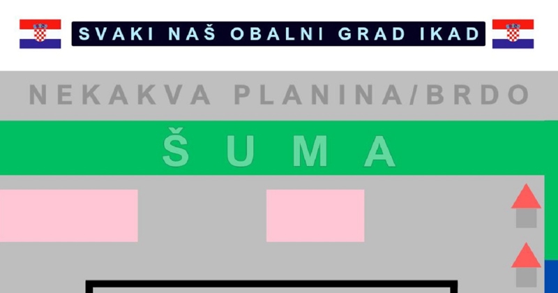 Netko je napravio shemu svakog našeg grada na obali i nasmijao Fejs, primijetio je nešto zanimljivo