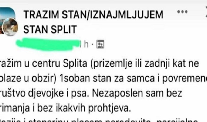 Urnebesan oglas u kojem tip traži stan za najam u Splitu hit je na Fejsu, morate vidjeti