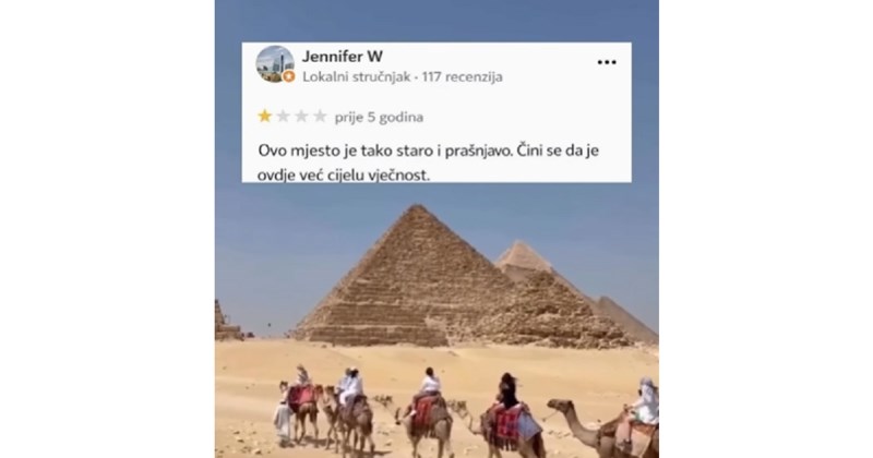 Ljudi ostavljaju jedinice u recenzijama egipatskih piramida, morate vidjeti što pišu