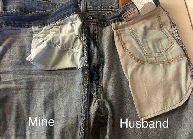 Džepovi na trapericama žena i muškaraca