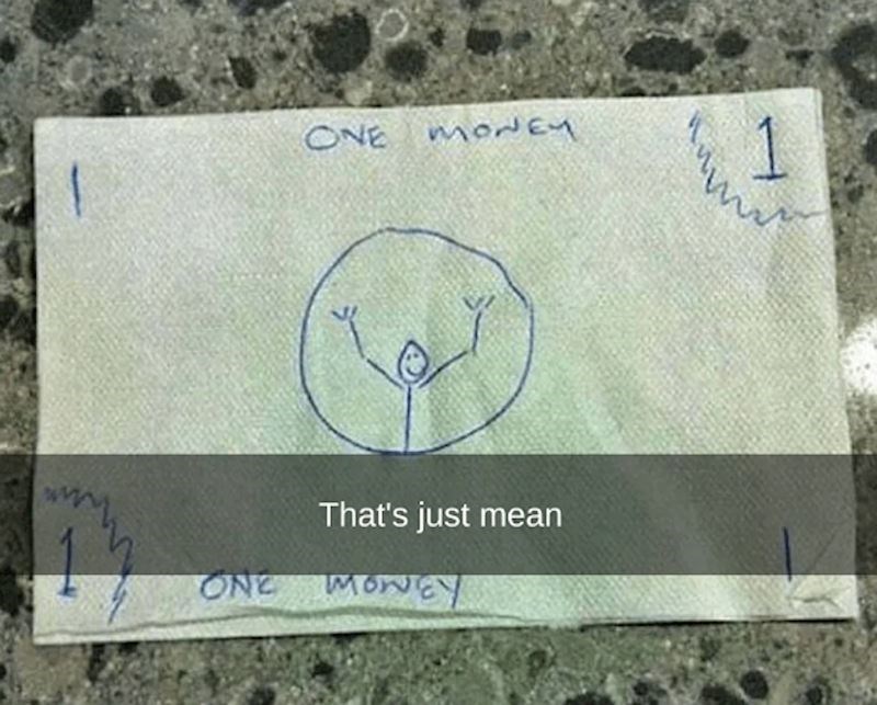 Netko je bio "šaljiv" kad je ostavljao napojnicu