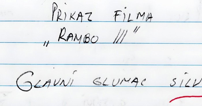 Učenici su trebali analizirati omiljeni film, morate vidjeti detalj u ovom osvrtu na Ramba