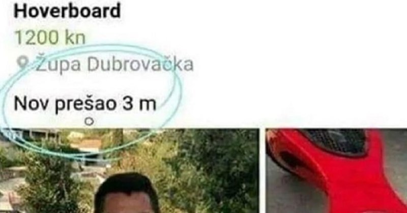 Dubrovčanin prodaje novi hoverboard, detalj na slici otkrio je razlog prodaje i nasmijao tisuće