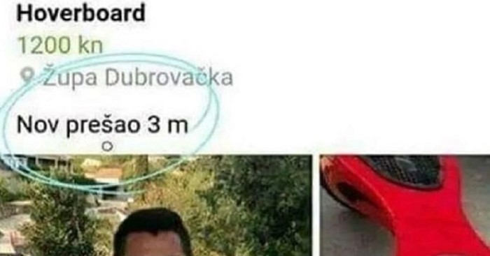 Dubrovčanin prodaje novi hoverboard, detalj na slici otkrio je razlog prodaje i nasmijao tisuće