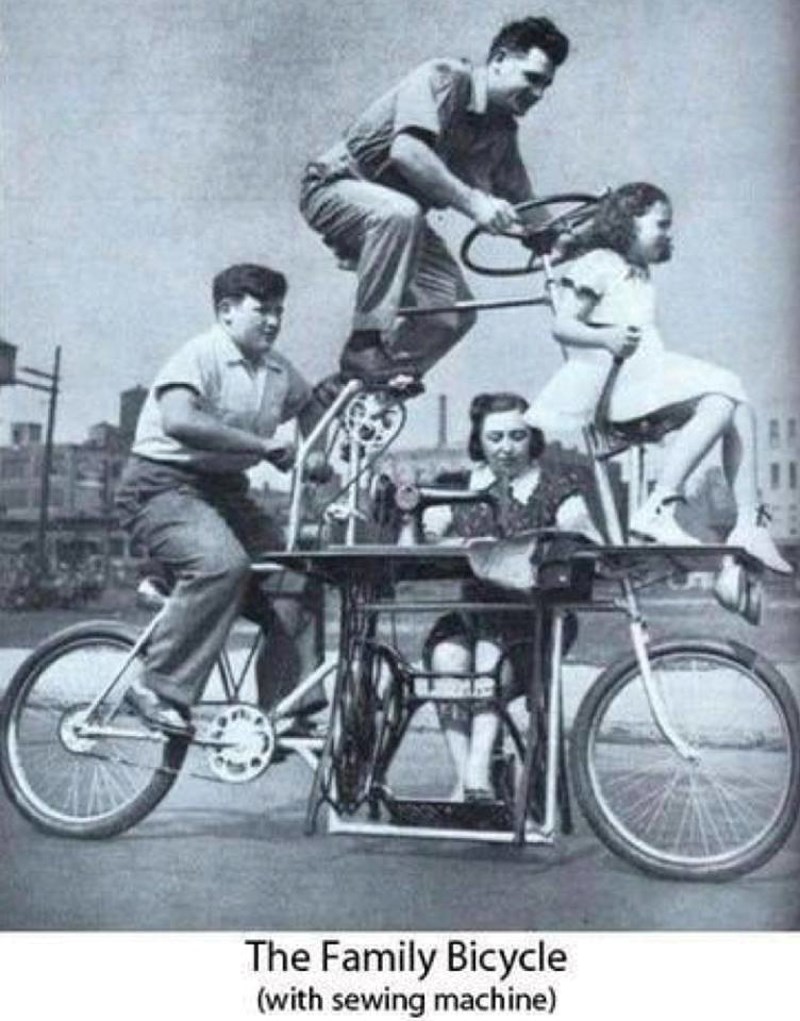 Obiteljski bicikl sa šivaćom mašinom 😂