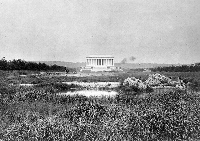 Lincolnov spomenik prije nego što su izgrađeni okolni spomenici